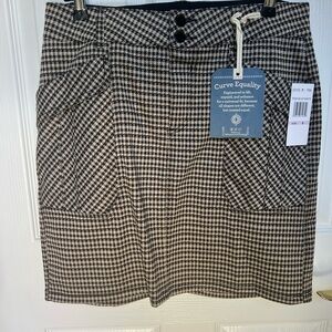 Ab'Solution Houndstooth Ponte Utility Skirt